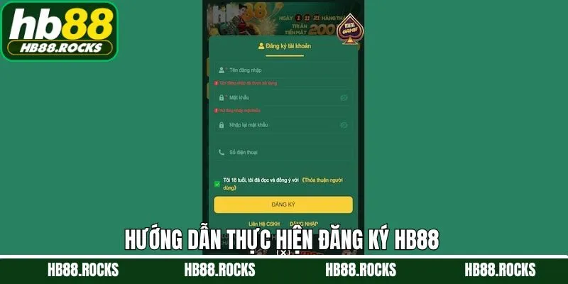 Quy trình đăng ký HB88 nhanh chóng, đơn giản nhất