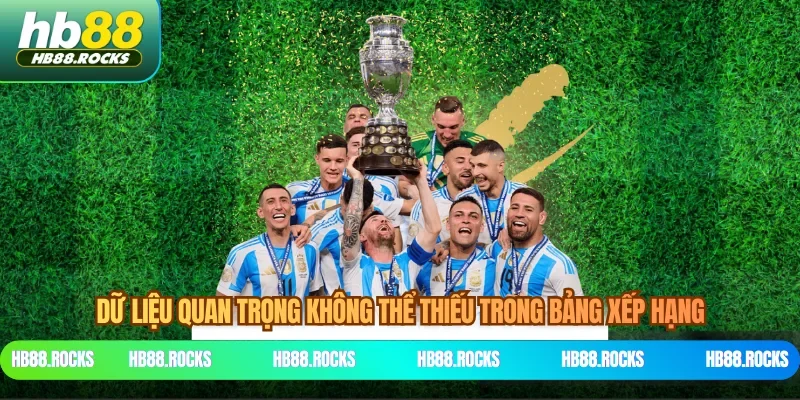 Dữ liệu quan trọng không thể thiếu trong bảng xếp hạng